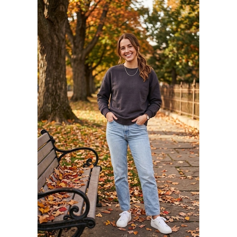 Lazypants Womens Crewneck Sweatshirt Charcoal Grey Long Sleeve‎ Sm L22989LZC NWT